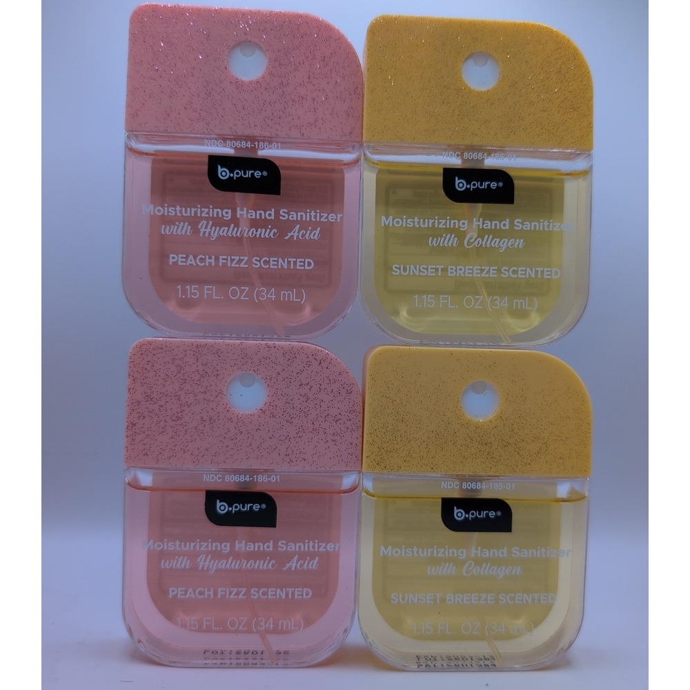 b.pure Moisturizing Hand Sanitizer Set – Peach fizz & Sunset breeze (4 Pack)